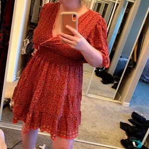 Red ruffle dress size 14 sacs off the rac